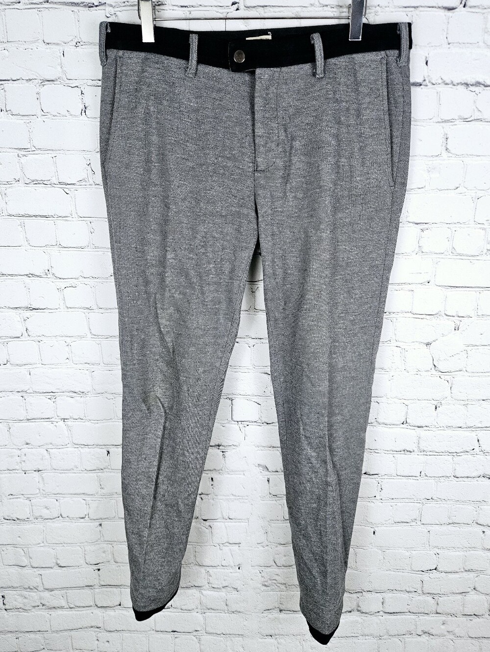 PAOLO PECORA MILANO | slim fit casual textured weave pattern jogger pant trouser